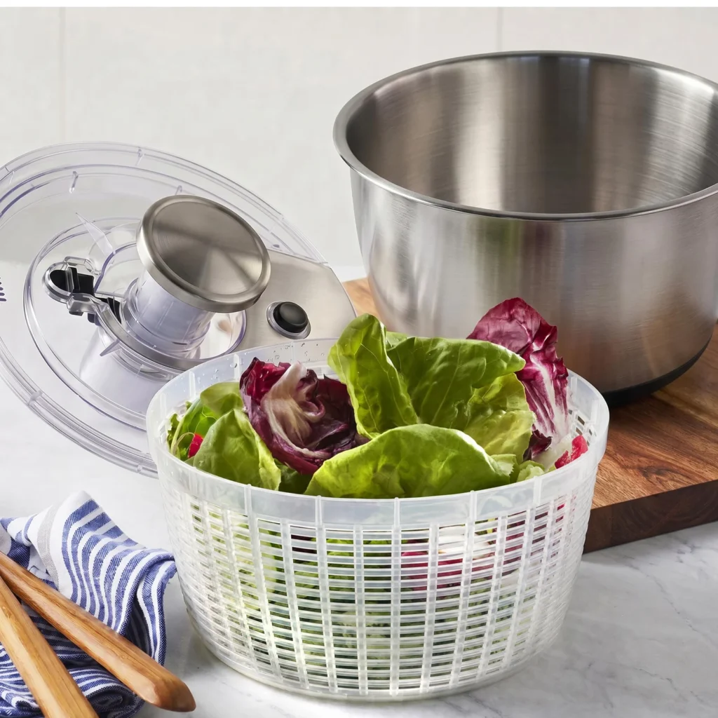 ZF2318SSS-25 6L Stainless Steel Pump Salad Spinner