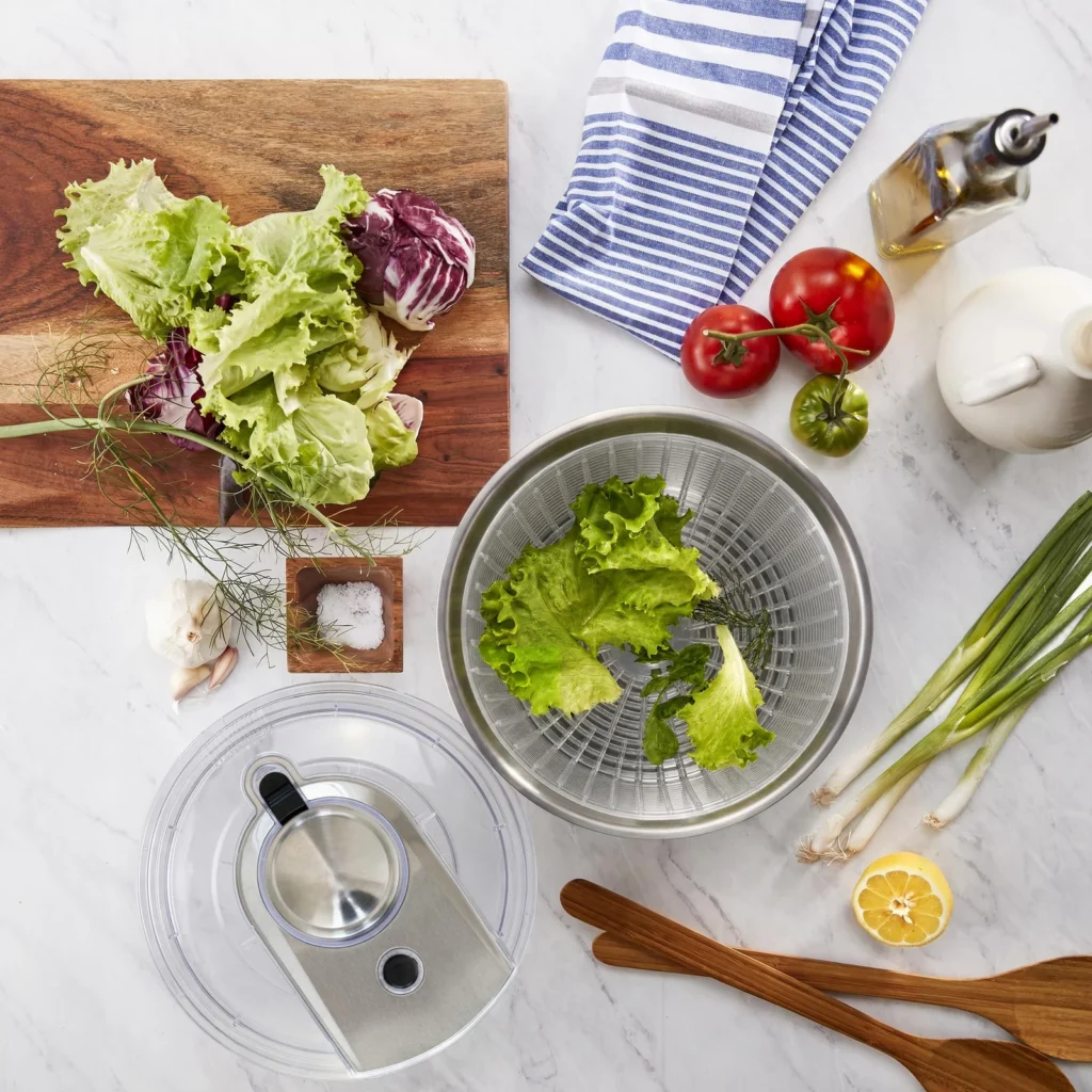 ZF2318SSS-25 6L Stainless Steel Pump Salad Spinner