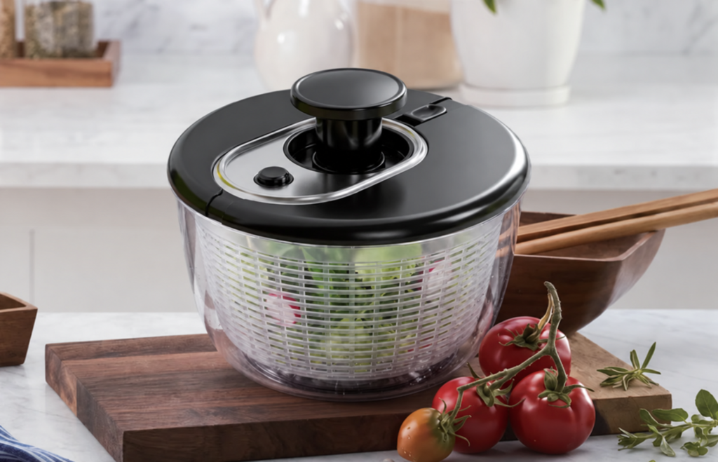 ZF2610S-24 6L Pump Salad Spinner with a transparent bowl